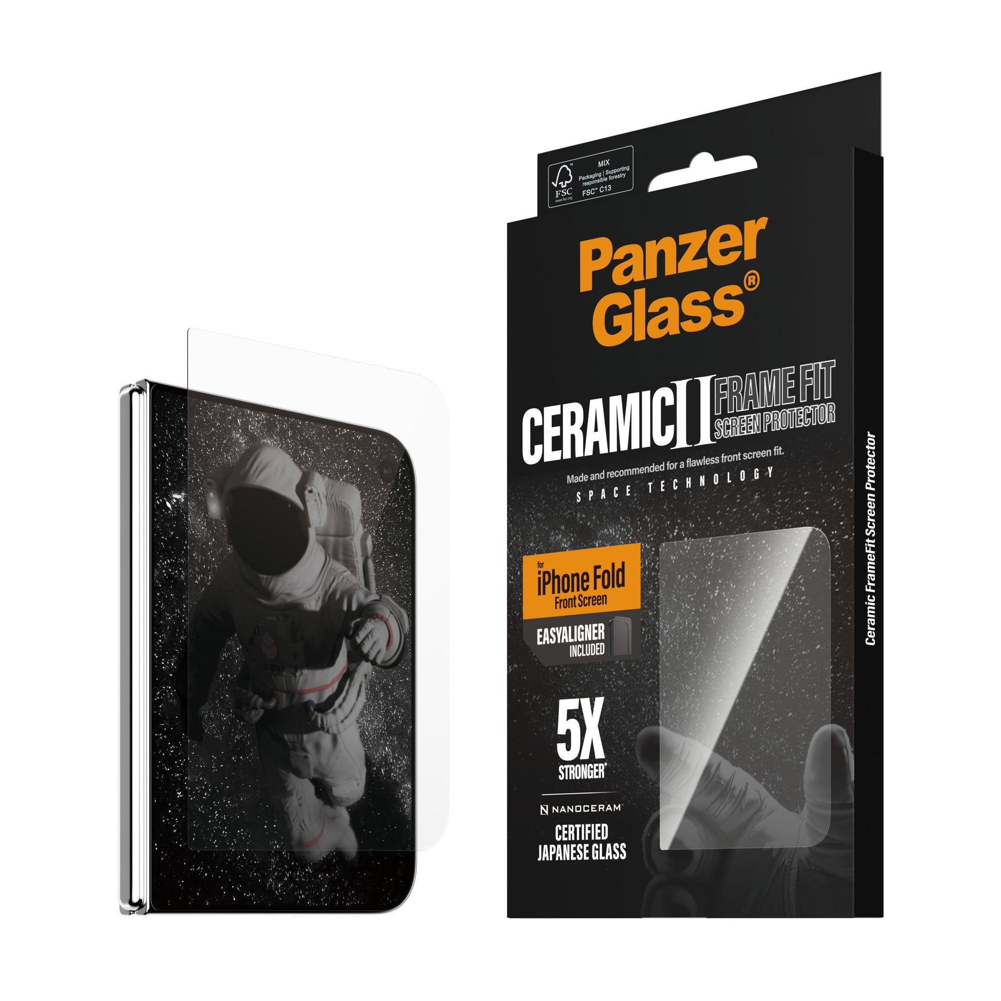 PanzerGlass® Ceramic Front Screen Protector iPhone 2026 Fold | FRAME FIT w. EasyAligner